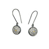 Button Dangle Earrings, Chrysanthemum
