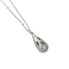 Elongated Teardrop Charm Necklace, Cattails