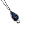 Curly Petal Hydrangea Teardrop and Moonstone Necklace