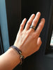 Cygnet Hook Bracelet, Brass, Black Leather