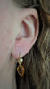 Skull Gem Drop Earrings with Citrine