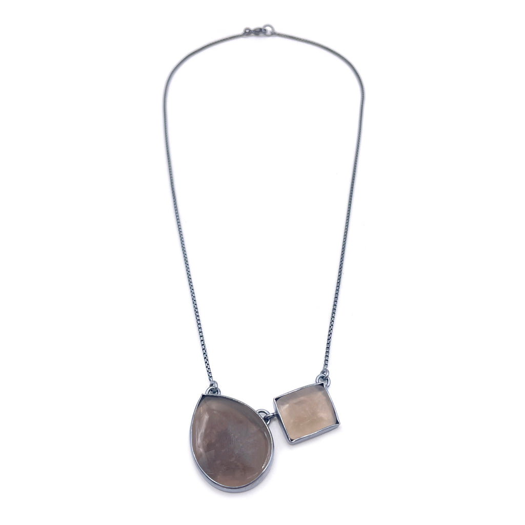 Duo Necklace, Smokey Quartz