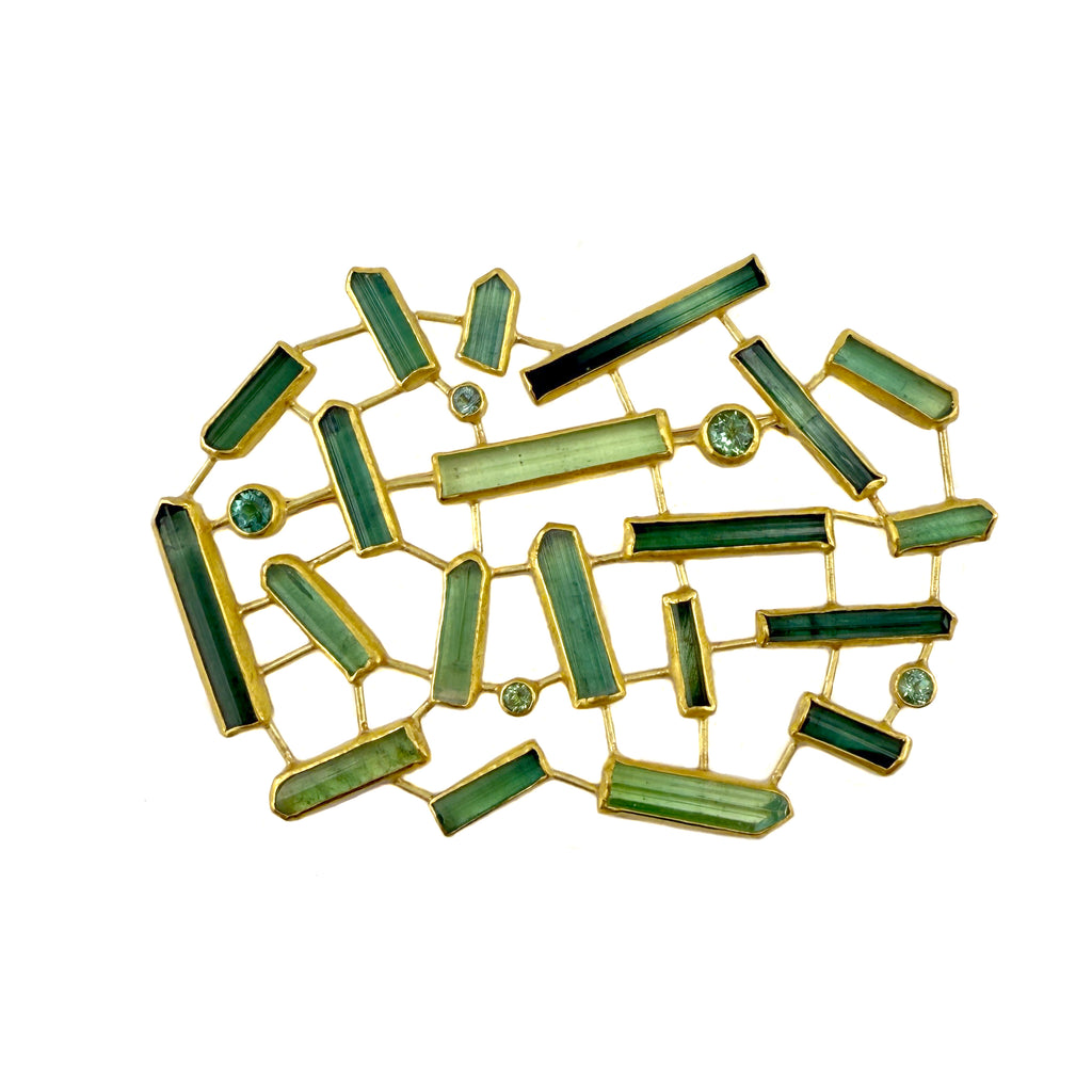 Green Mosaic Brooch