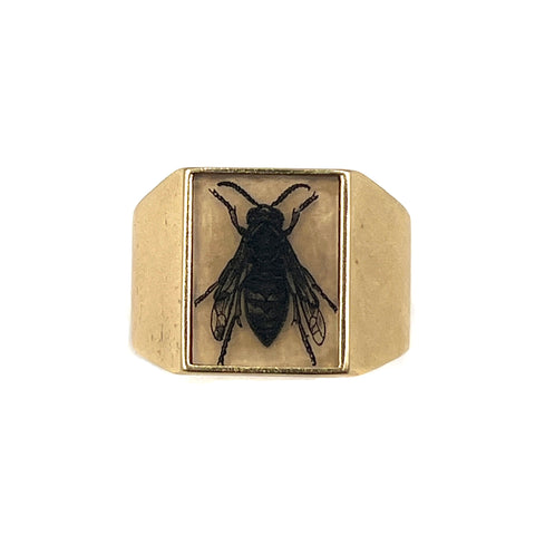 Rectangle Signet Ring, Fly