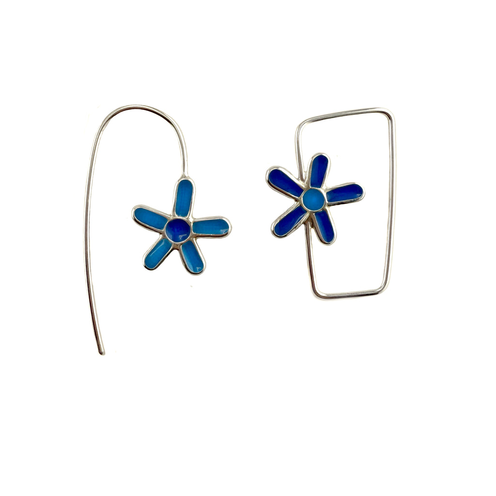 Daisy Popper Earrings, Blue
