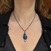 Curly Petal Hydrangea Teardrop and Moonstone Necklace
