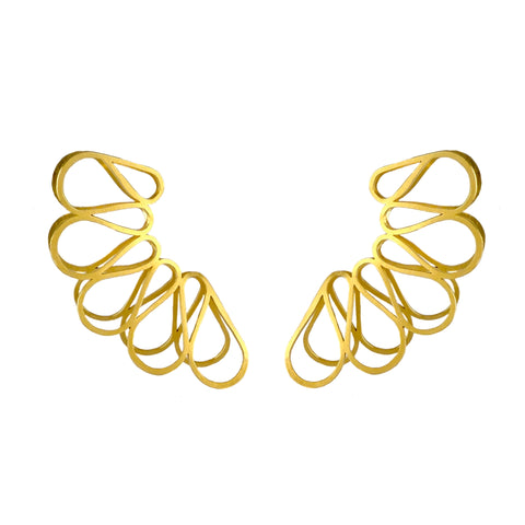 Shadowed Butterfly Stud Earrings, Gold