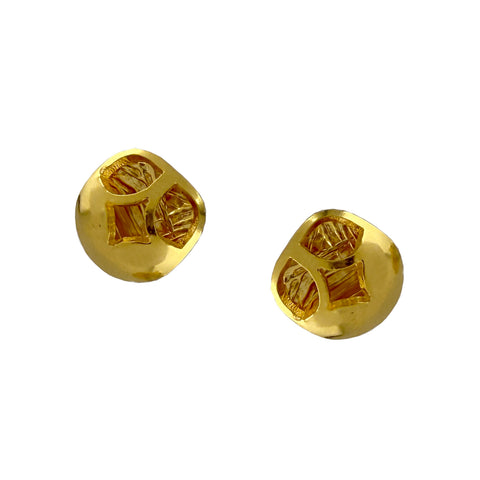 Mini Hydrangea Pod Stud Earrings, Gold
