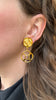 Hydrangea Puff Double Dangle Earrings, Gold