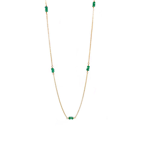 Gold Emerald Bead Chain
