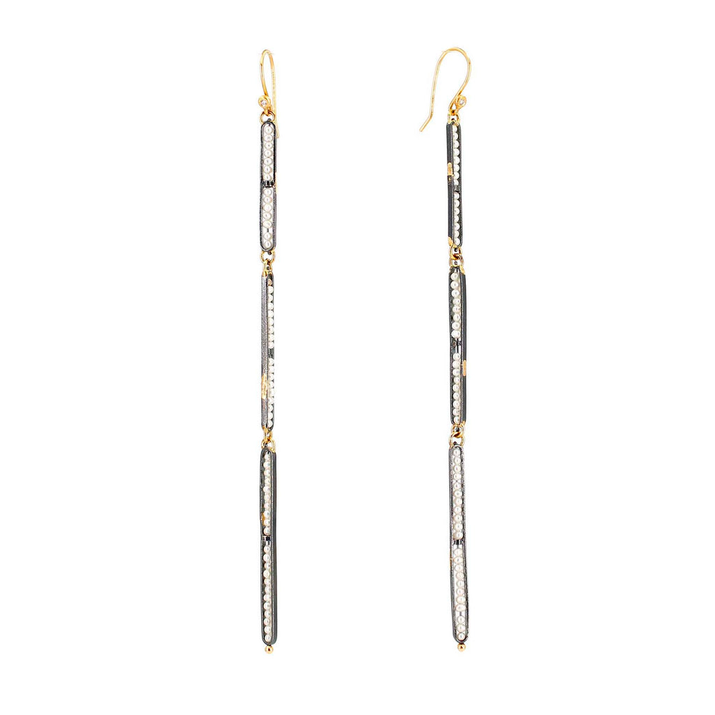 Pearl Beaded Long Earrings