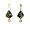 Blackberry Flower and Sunstone Earrings