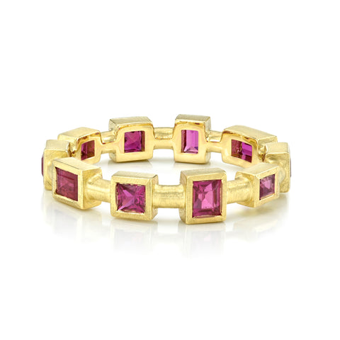 Ruby Cube Eternity Band