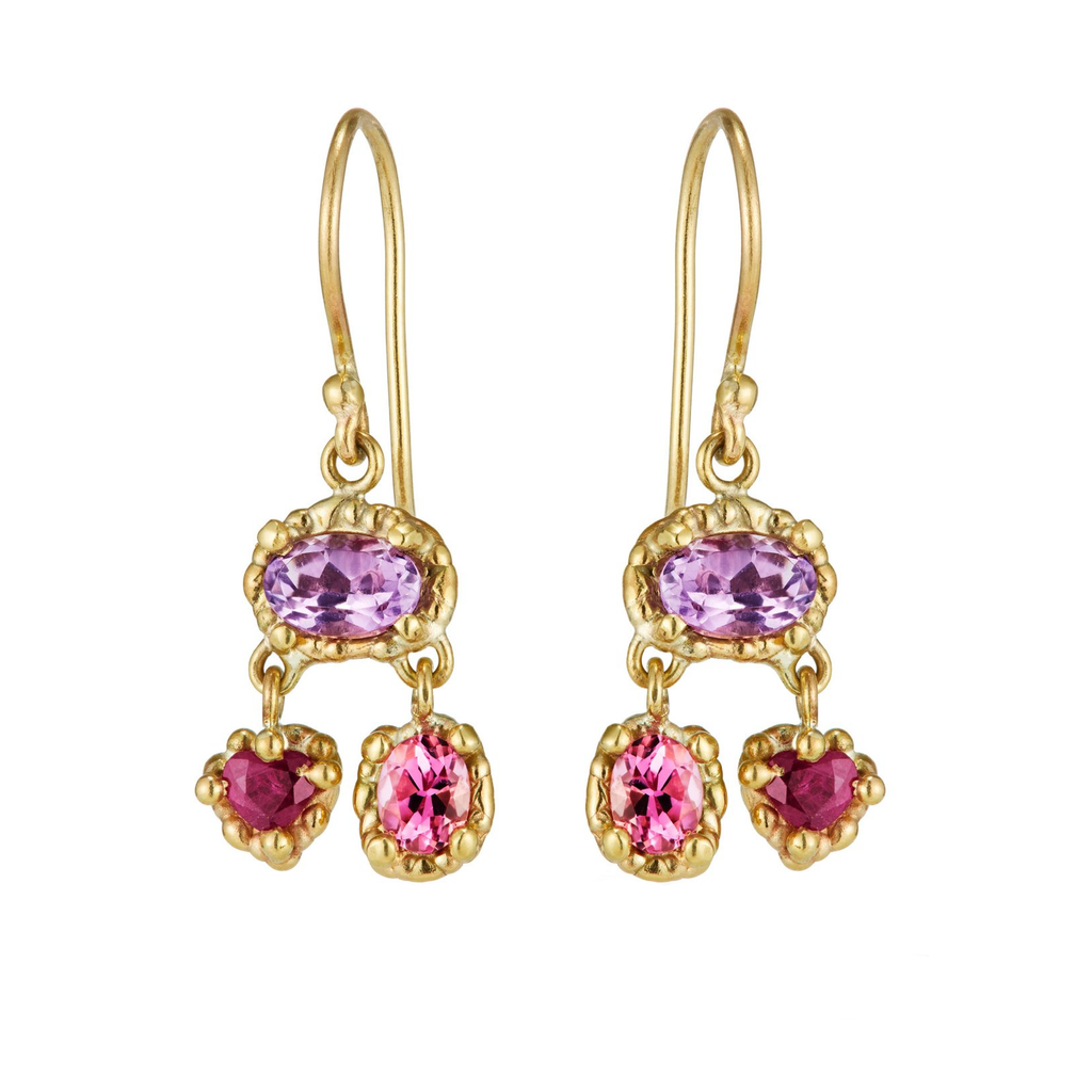 Purple Trio Earrings