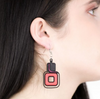 Pythagoras Earrings, Red & Purple