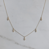 Diamond Charm Necklace, Five Stone