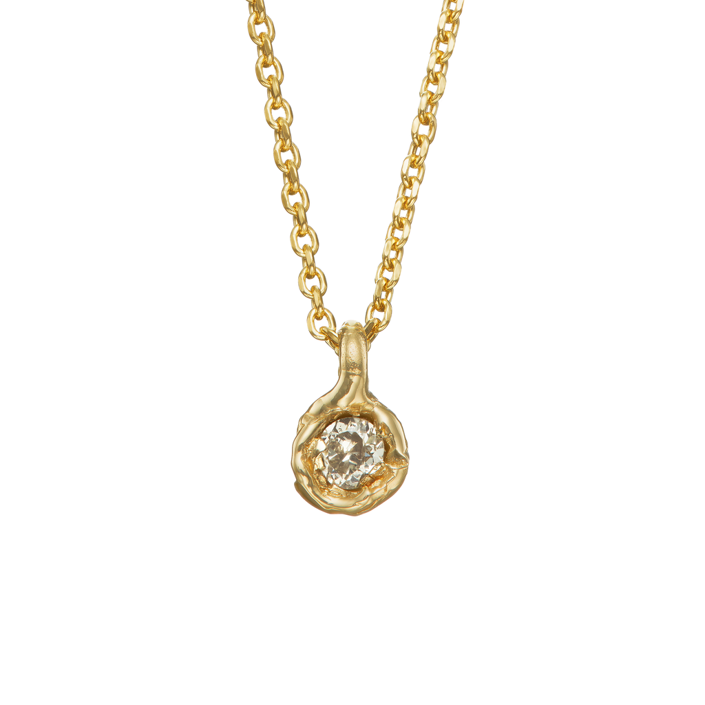 Old Cut Diamond Nugget Pendant Necklace