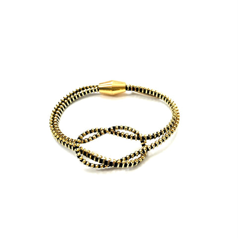 Lace Love Knot Zipper Bracelet, Gold