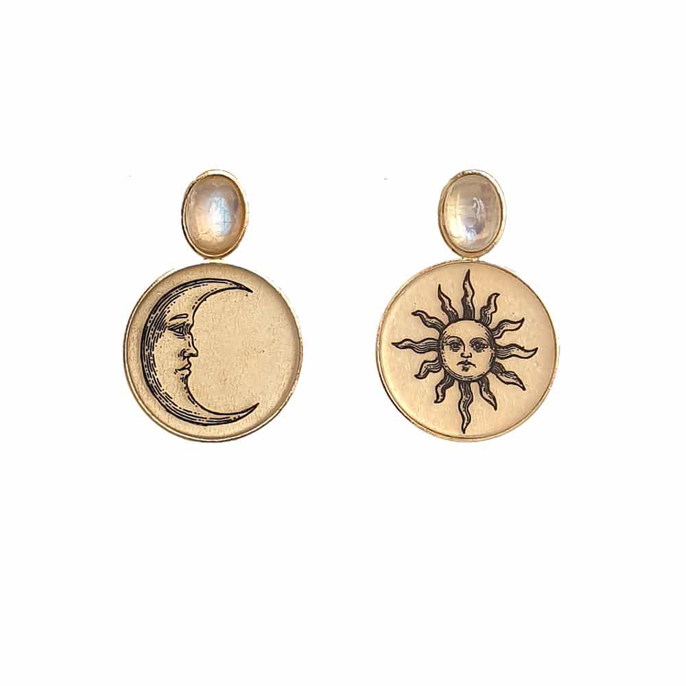 Sun and Moon Orb Earrings