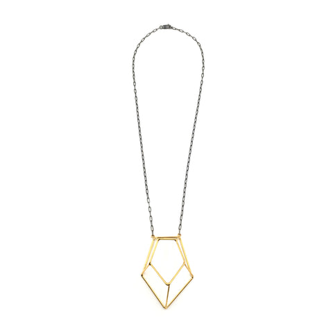 Crystalline Construction Necklace, Two-tone