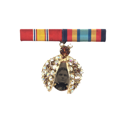 Badge Brooch with Tintype