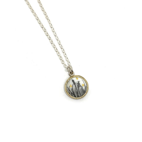 Cattails Circle Charm Necklace