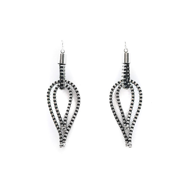 Feather Earrings, Silver