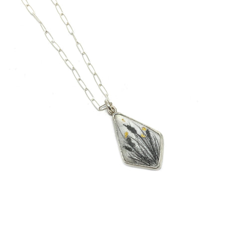 Kite Charm Necklace, Cattails