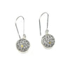 Button Dangle Earrings, Chrysanthemum
