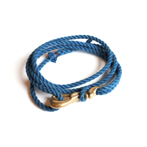 Pelican Clip Bracelet/Necklace, Brass, Indigo