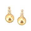 Gold Domed Disc Earrings