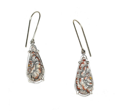 Ranunculus Teardrop Dangle Earrings
