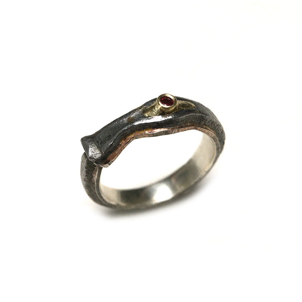 Small Nail Ring with Ruby