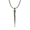 Italian Nail Necklace with Scrolled Tip and Ruby