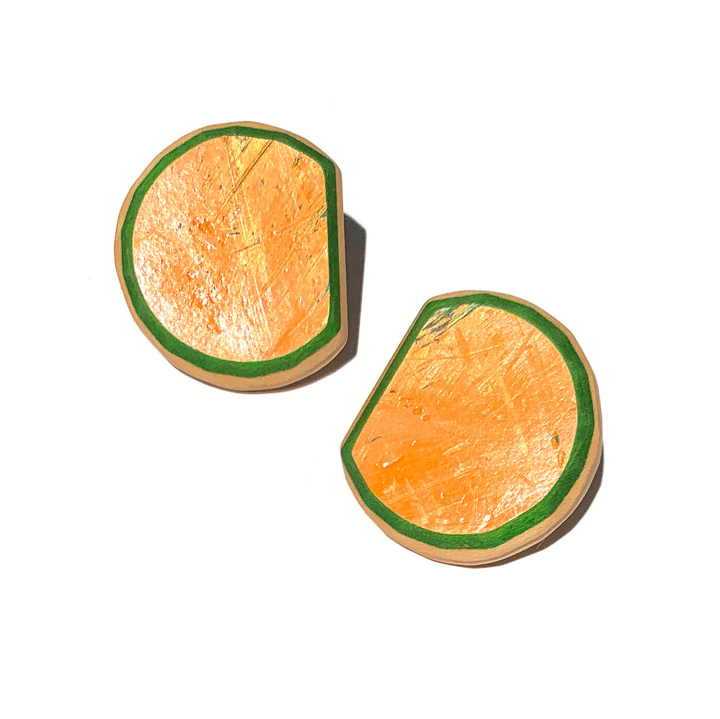 G-Flat Post Earrings, Orange