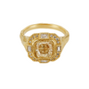 Armach Cushion Fancy Lemon Diamond Cocktail Ring