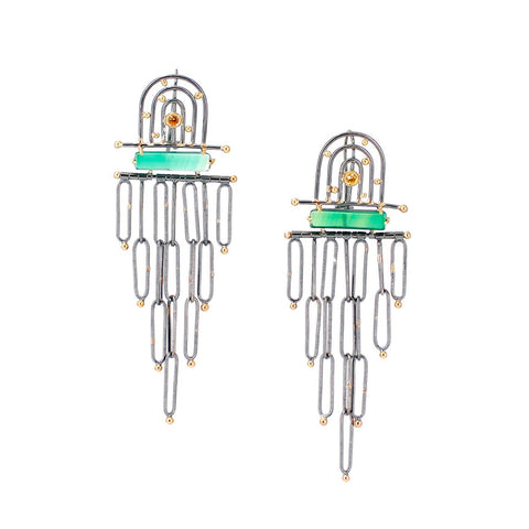 Art Deco Chain & Arch Earrings