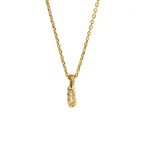 Baguette White Diamond Pendant Necklace