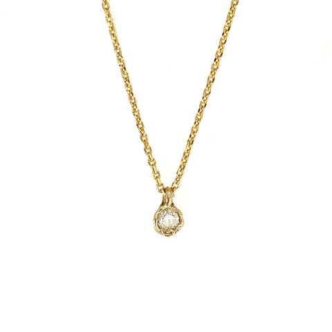 Brilliant Cut White Diamond Nugget Necklace