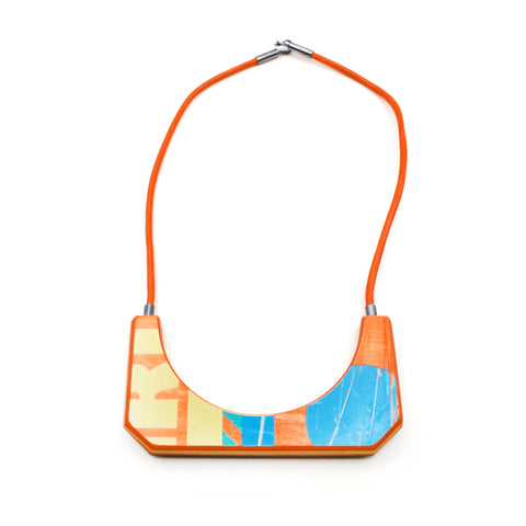 Arc Necklace, Orange/Blue