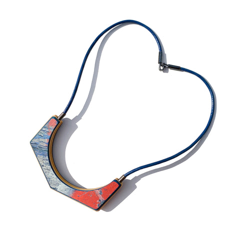 Arc Necklace, Blue / Red