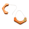 Reversible Hex Cut Large Arc Hoops, Orange