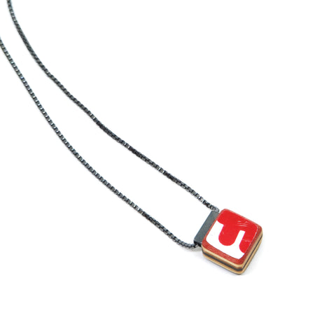 Cube Pendant, Red