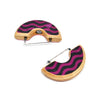 Diam Catch Hoop Earrings, Pink & Black