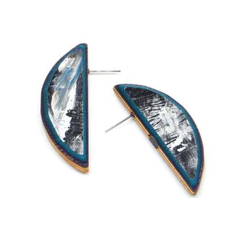 Diam Slice Earrings, Blue