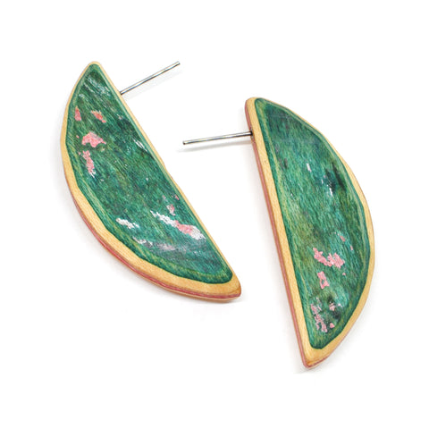 Diam Slice Earrings, Green