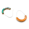 Large Round-Cut Arc Tall Hoops, Orange / Green