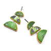 Triple Diam Dangle Earrings, Green