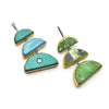 Triple Diam Dangle Earrings, Green