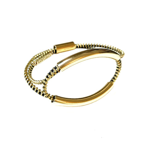 Oval Slide Zipper Bracelet, Gold